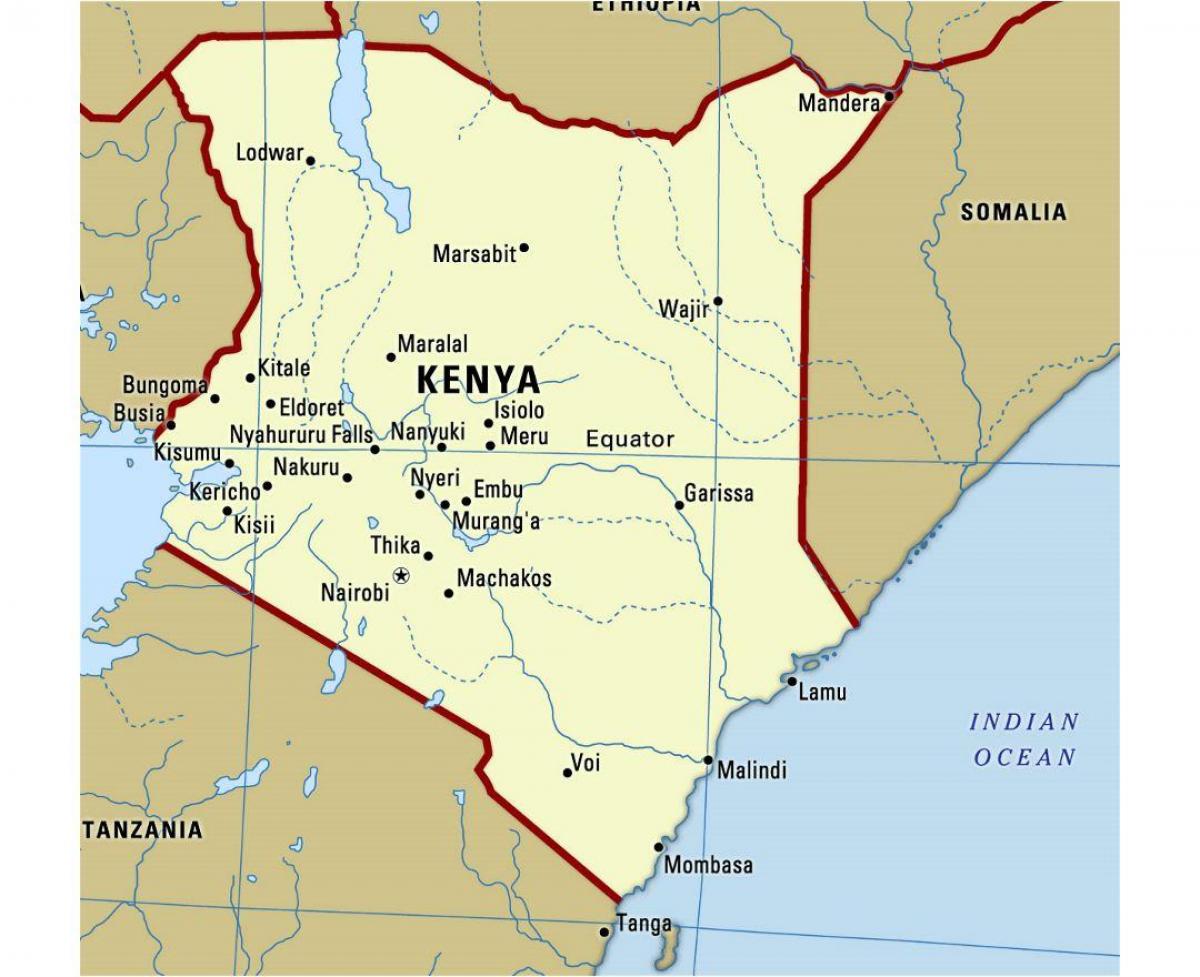հասարակած Քենիայում քարտեզի վրա