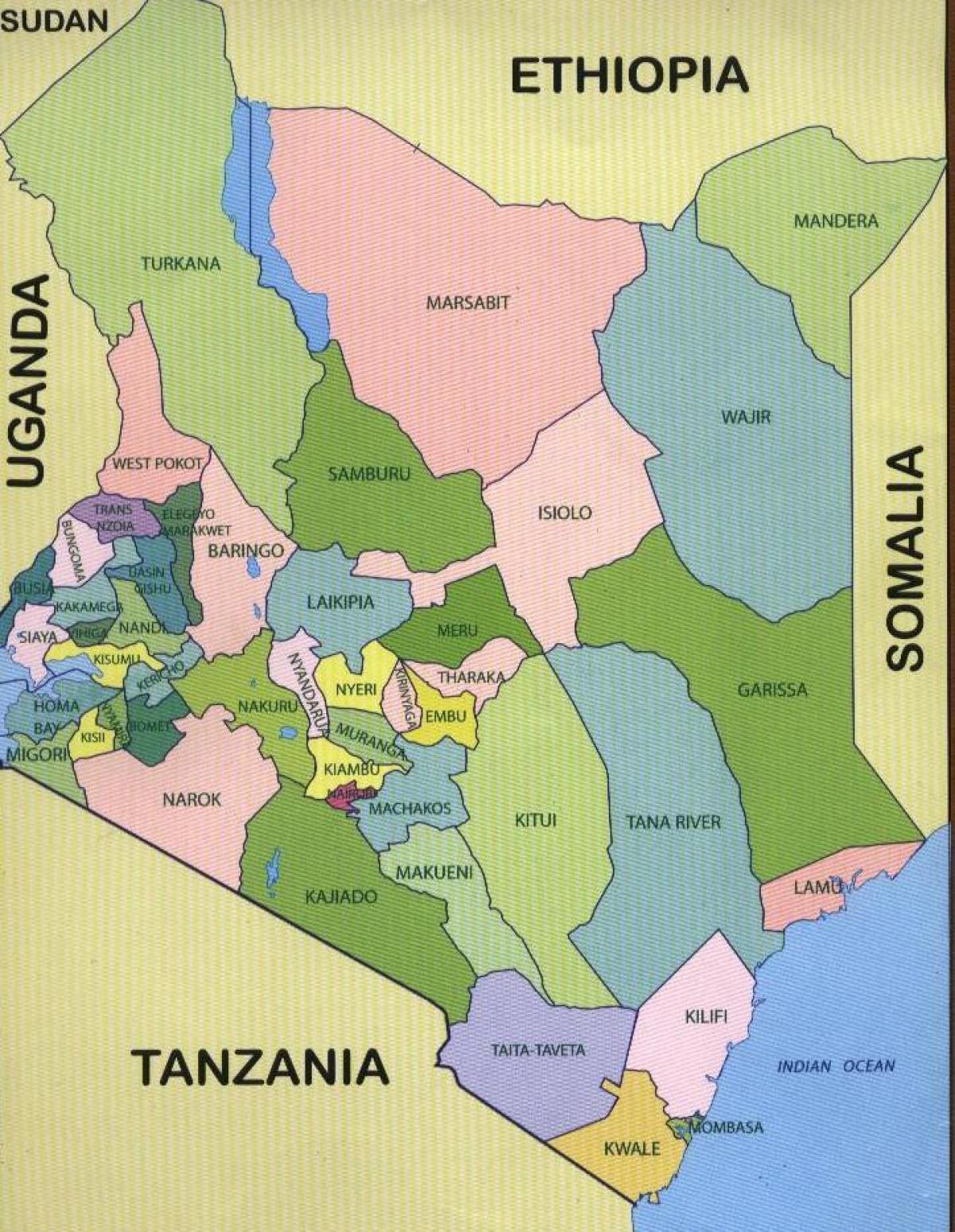 ընտրատարածքներում Քենիայում քարտեզի վրա