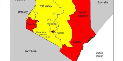 Քարտեզ Քենիայում մալարիայի