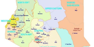 Քարտեզ Քենիայում կրոն